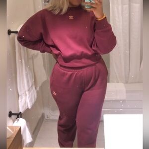 Adidas Women's Maroon Sweat Set